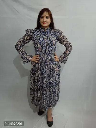 Classic Crepe Printed Dresses for Women-thumb0