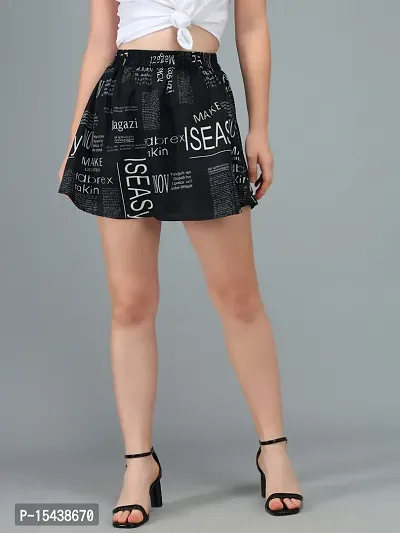 Women crepe fabric Paper print skirts-thumb0