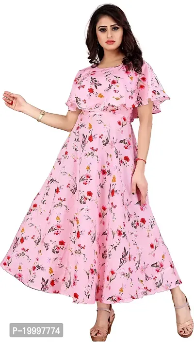 PINK FLOWER PRINT DRESS-thumb0