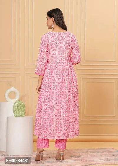 Stylish Pink Cotton Kurta With Pant And Dupatta Set For Women-thumb4