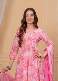 Stylish Pink Cotton Kurta With Pant And Dupatta Set For Women-thumb2