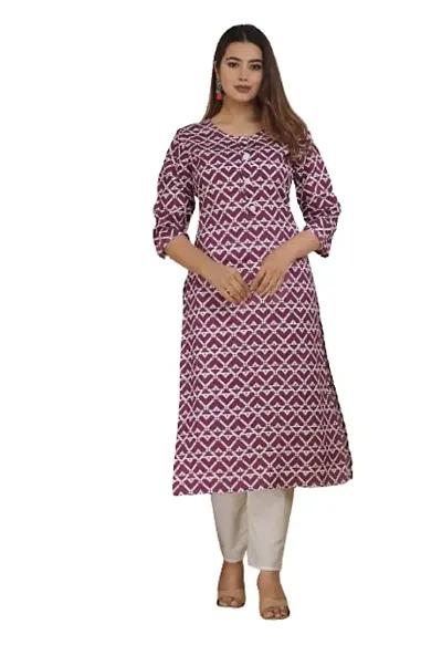 Stylish Rayon Straight Floral Printed Kurta