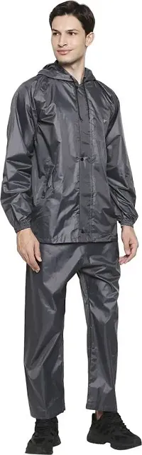 Stylish Polyster Unisex Raincoat For Men And Women Size M-thumb3