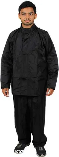 Stylish Polyster Unisex Raincoat For Men And Women Size L-thumb2