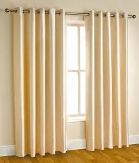 Beige Set Of 2 Beautiful Door Curtains 7 Feet-thumb1