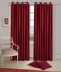 Maroon Set Of 2 Beautiful Door Curtains 7 Feet-thumb1