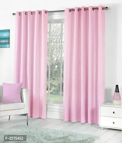 Pink Set Of 2 Beautiful Door Curtains 7 Feet-thumb0