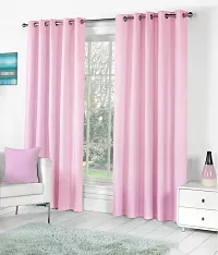 Pink Set Of 2 Beautiful Door Curtains 7 Feet-thumb1