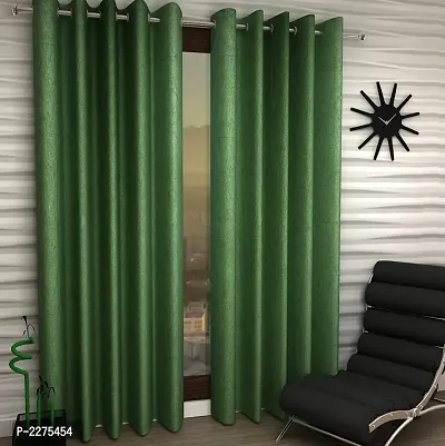 Green Set of 2 Beautiful Door Curtains 7 Feet-thumb0