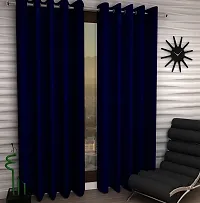 Blue Set of 2 Beautiful Door Curtains 7 Feet-thumb1