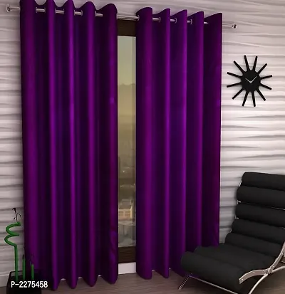 Purple Set of 2 Beautiful Door Curtains 7 Feet-thumb0