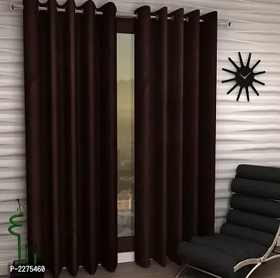 Brown Set of 2 Beautiful Door Curtains 7 Feet