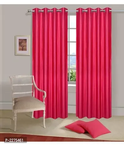 Pink Set of 2 Beautiful Door Curtains 7 Feet-thumb0