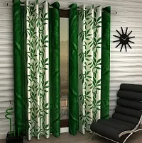 Green Set of 2 Beautiful Door Curtains 7 Feet-thumb1
