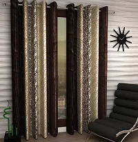Brown Set Of 2 Beautiful Door Curtains 7 Feet-thumb1