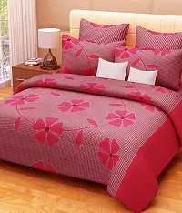 Multicoloured Polycotton Printed King Size Bedsheet With 2 Pillowcovers-thumb1