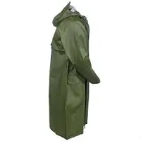 Green Knee Length Long Rain Coat With Cap-thumb1