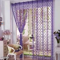 Multicoloured Polyester Eyelet Fitting Solid Curtains (Set Of 2)-thumb1