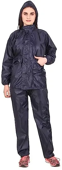 Stylish Polyster Unisex Raincoat For Men And Women Size Free-thumb1