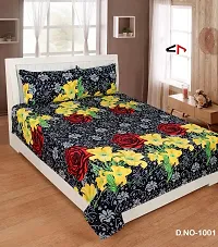 Comfortable Multicoloured  Polycotton Bedsheet with 2 Pillow Covers-thumb1