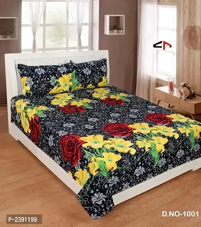 Comfortable Multicoloured  Polycotton Bedsheet with 2 Pillow Covers-thumb2