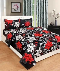 Comfortable Multicoloured  Polycotton Bedsheet with 2 Pillow Covers-thumb1