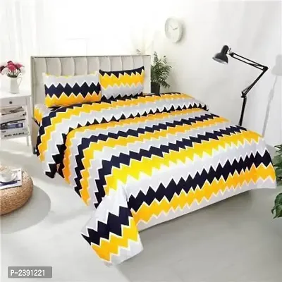 Comfortable Multicoloured  Polycotton Bedsheet with 2 Pillow Covers-thumb0