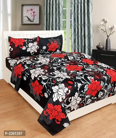 Comfortable Multicoloured  Polycotton Bedsheet with 2 Pillow Covers-thumb2