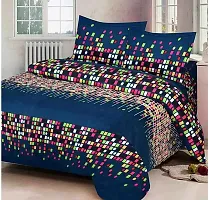 Comfortable Multicoloured  Polycotton Bedsheet with 2 Pillow Covers-thumb1