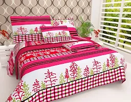 Comfortable Multicoloured  Polycotton Bedsheet with 2 Pillow Covers-thumb1