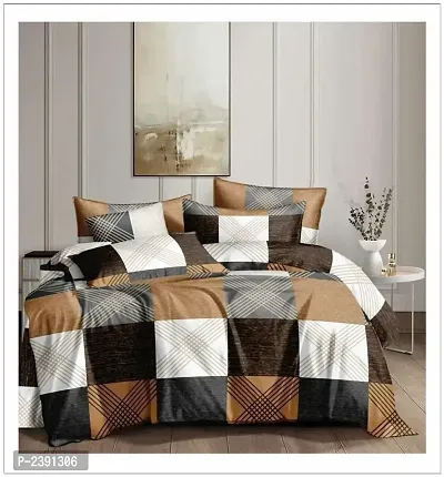 Comfortable Coffee  Polycotton Bedsheet with 2 Pillow Covers