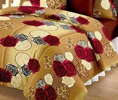 Comfortable Multicoloured  Polycotton Bedsheet with 2 Pillow Covers-thumb1