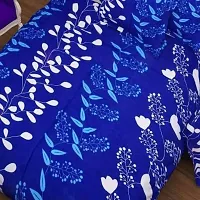 Comfortable Blue  Polycotton Bedsheet with 2 Pillow Covers-thumb1