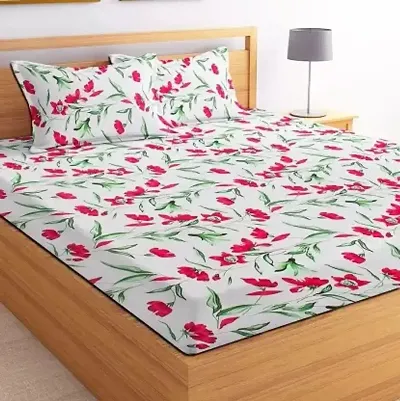 Floral Printed Cotton King Size Bedsheets