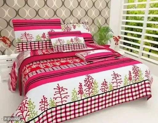 Comfortable Multicoloured  Polycotton Bedsheet with 2 Pillow Covers