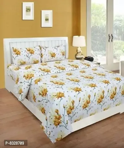 Comfortable Multicoloured  Polycotton Bedsheet with 2 Pillow Covers