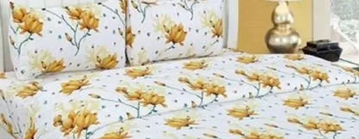 Comfortable Multicoloured  Polycotton Bedsheet with 2 Pillow Covers-thumb1