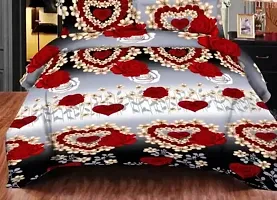 Comfortable Multicoloured  Polycotton Bedsheet with 2 Pillow Covers-thumb1