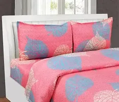 Comfortable Multicoloured  Polycotton Bedsheet with 2 Pillow Covers-thumb1