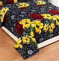 Comfortable Multicoloured  Polycotton Bedsheet with 2 Pillow Covers-thumb1