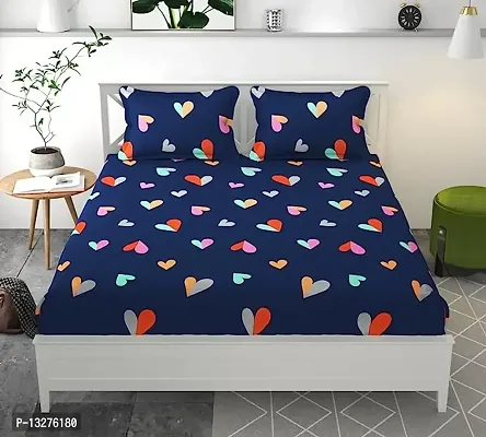 Comfortable Multicoloured  Polycotton Bedsheet with 2 Pillow Covers-thumb3
