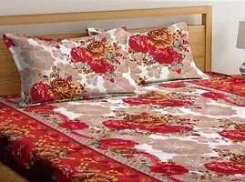 Comfortable Multicoloured  Polycotton Bedsheet with 2 Pillow Covers-thumb1