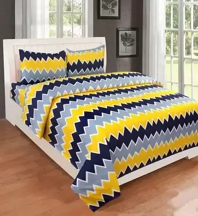 Multicoloured Double Bedsheets with Pillow Covers