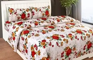 Comfortable Multicoloured  Polycotton Bedsheet with 2 Pillow Covers-thumb1