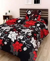 Comfortable Multicoloured  Polycotton Bedsheet with 2 Pillow Covers-thumb1