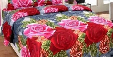 Comfortable Multicoloured  Polycotton Bedsheet with 2 Pillow Covers-thumb1