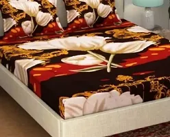 Comfortable Multicoloured  Polycotton Bedsheet with 2 Pillow Covers-thumb1