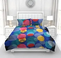 Comfortable Multicoloured  Polycotton Bedsheet with 2 Pillow Covers-thumb1