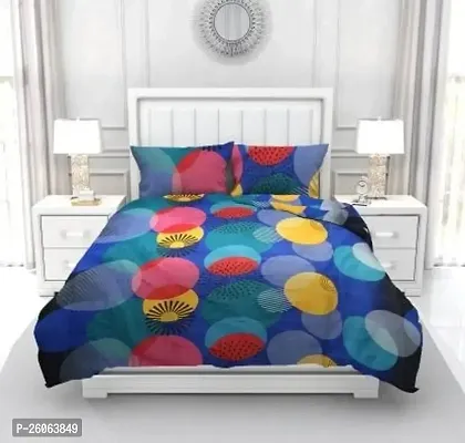 Comfortable Multicoloured  Polycotton Bedsheet with 2 Pillow Covers-thumb2