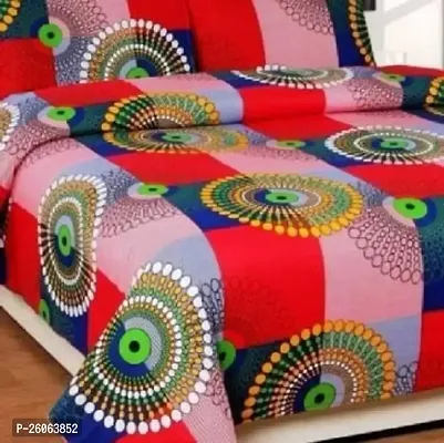 Comfortable Multicoloured  Polycotton Bedsheet with 2 Pillow Covers-thumb2